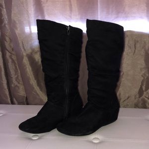 Black under the knee boots